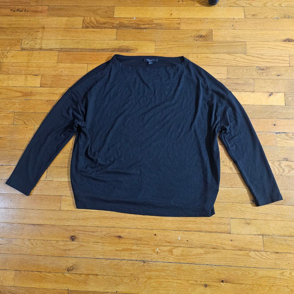 AllSaints Black Long Sleeve Sweater Medium